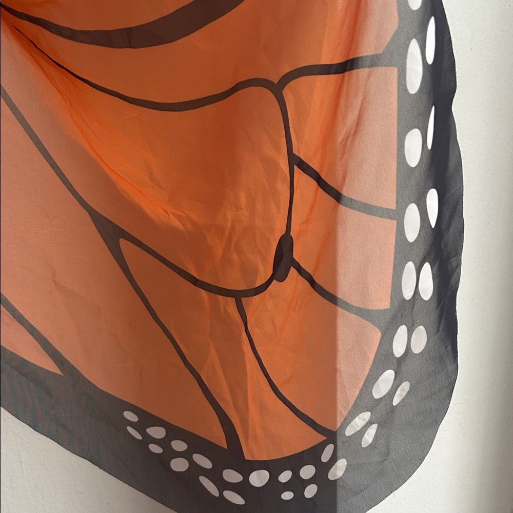 Free Orange Butterfly Wing Shawl - Picture 4 of 7